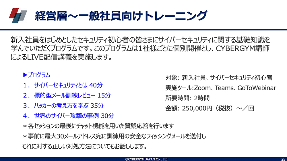 経営層~一般社員の方のトレーニング